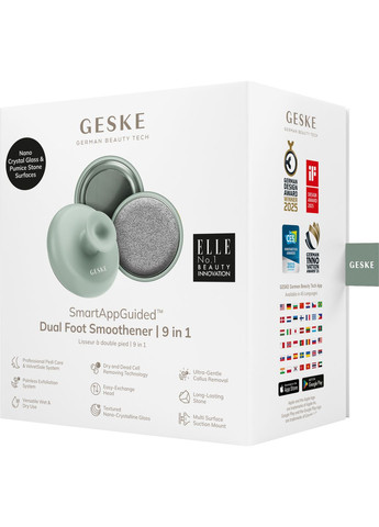 Набор по уходу за стопами с ручкой Dual Foot Smoothener 9в1 green GESKE (341525876)