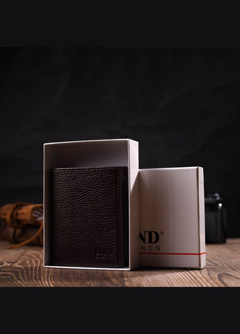 Компактный мужской бумажник из натуральной зернистой кожи без застежки 21989 Bond (298570743)