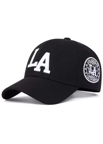 Кепка спортивна з вигнутим козирком, чорна бейсболка з вишитою літерою "А" No Brand (366547179)