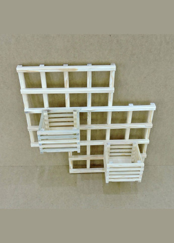 Полиця настінна для квітів з дерева Жуіс бланже (ЦВС-002901) No Brand (328225431)