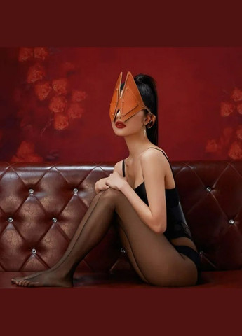 Маска Лисички с отстегивающейся передней частью, натуральная кожа, коричневая, Lockink (297130599)