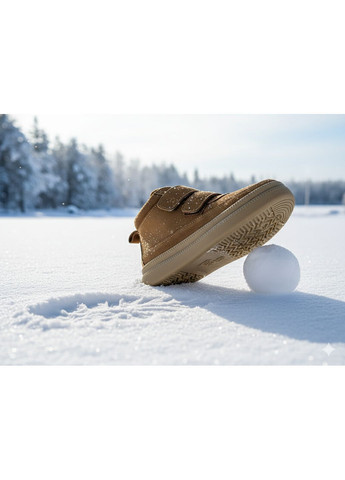 Зимние женские зимние ботинки из натуральной замши рыжего цвета на липучках Paradize из натуральной замши