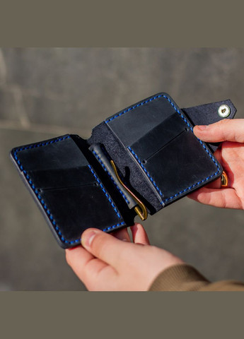 Кошелекзажим Slim темно-синий, натуральная кожа SD Leather (306557936)
