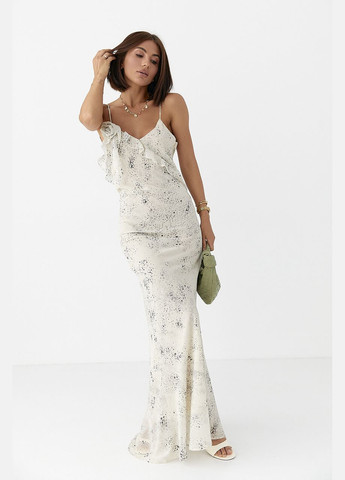 Летний женский шифоновый сарафан с цветком Lurex