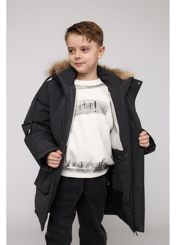 Темно-сіра зимня куртка для хлопчика колір темно-сірий cb-00280236 Yuki