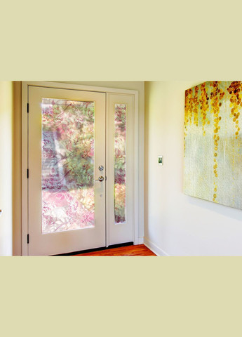 Захисна плівка на вікна і дзеркала матова Рожеві квіти самоклейка на скло двері душову кабіну шафи купе 1 метр погонний Zatarga (324218711)