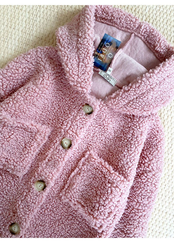 Розовая демисезонная куртка демисезонная для девочки (00142) тедди розовый Odri