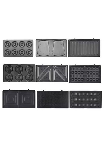 Вафельниця 9 в 1 гриль горішниця бутербродниця мультипекар з кліпсовим кріпленням та індикатором живлення (KS405) Sokany (372083781)