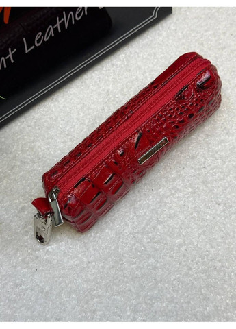 Ключниця натуральна шкіра на змійці червона кроко (436-648) Karya (370784594)