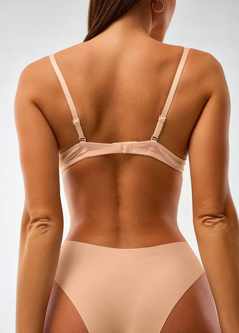 Бежевый базовый бесшовный бюстгалтер-трансформер Veronica с косточками