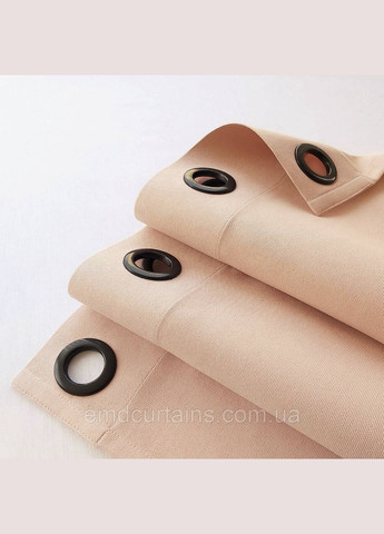 Штора на чорних люверсах 1 шт 265х250 см мікровелюр Рожево-пудровий No Brand (337354243)