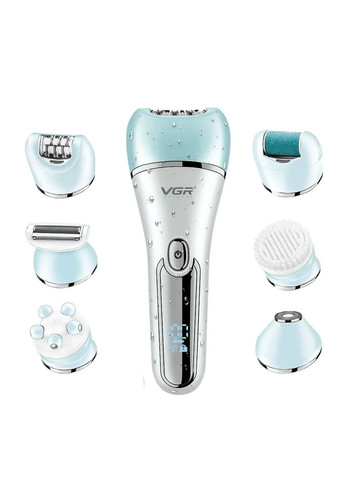 Бездротовий епілятор для обличчя та тіла для жінок 6 в 1 домашній триммер для волосся USB HP-V-733-BL VGR (370974796)
