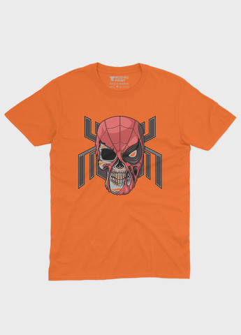 Оранжевая демисезонная футболка для девочки с принтом супергероя - человек-паук (ts001-1-ora-006-014-081-g) Modno