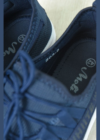 Темно-синій Осінні кросівки чоловічі темно-синього кольору на шнурівці текстиль Let's Shop