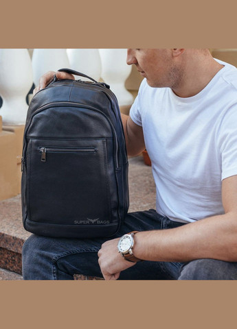 Шкіряний чоловічий рюкзак для ноутбука та поїздок чорний D3-93438 Tiding Bag (334740351)