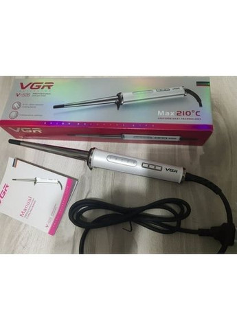 Конусная профессиональная плойка для волос афрокудры 25 Вт V526 Pro Белый VGR (306716817)