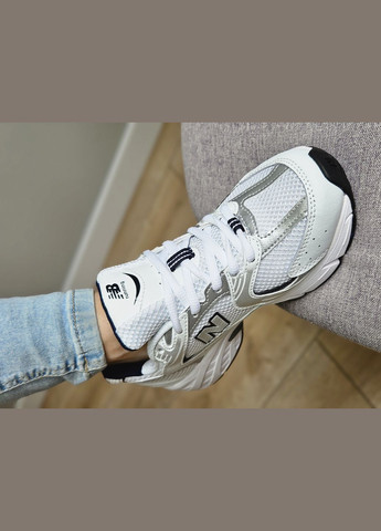 Кроссовки женские и мужские New Balance 530 white silver \ Нью Беланс 530 белые серебряные No Brand белые демисезоны (302241510)