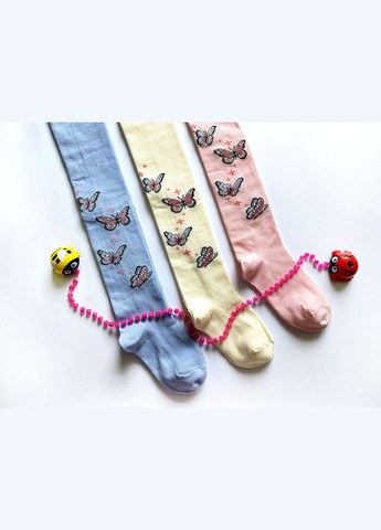 Детские колготки. Бабочки. Размер 20, рост (128-134 см). Цвет: Молочный Крокус (338427307)