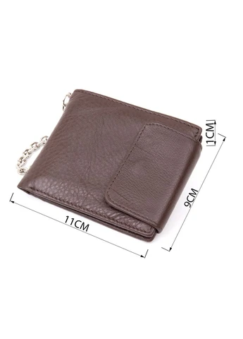 Портмоне унисекс с цепочкой Коричневое 11х9х1 см Vintage (391295636)