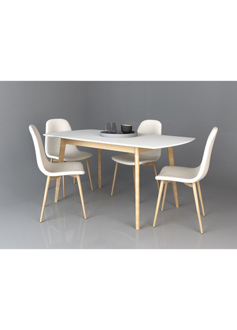 Стіл обідній розкладний Exen II 120(160)х80 см Білий Intarsio (372178395)