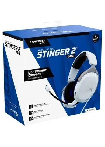 Навушники Cloud Stinger 2 Core, (PS5/PS4), Mini jack 3.5 мм, поворотний мікрофон, 32 Ом, 95 дБ, кабель 1.3 м (6H9B5AA) HyperX (395968983)