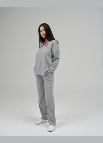 Сіра затишний жіночий комплект із широкими штанами Nicoletta