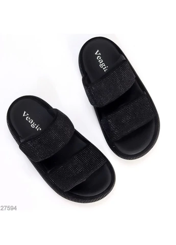 Черные женские шлепанцы No Brand