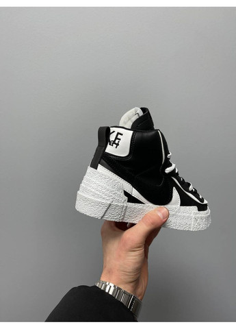 КРОСІВКИ ЖІНОЧІ NIKE BLAZER MID X SACAI BLACK WHITE НАЙК БЛЕЙЗЕР No Brand чорні демісезони (367173655)