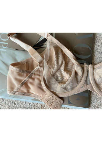 Бежевий бежевий бюстгальтер без поролону з мереживом Lanny Mode