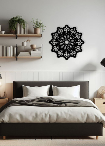 Современный декор стен, современные картины для интерьера "Цветочная мандала", стиль лофт 50х50 см Woodyard (291412171)