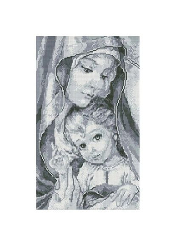 Алмазна мозаїка Ікона Богородиця з Ісусом в сірих кольорах 30х50 см TP901 ColorArt (292145727)