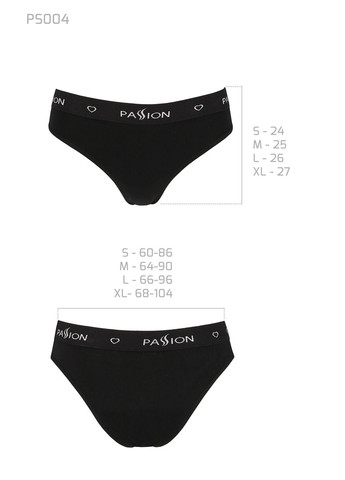 Чорний демісезонний трусики-сліпи з бавовни з еластаном ps004 panties black, size Passion
