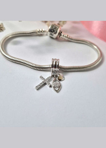 Срібний шарм з підвісками Віра Надія Любов срібло 925 проби Родоване 38223р 1.70г No Brand (306742696)