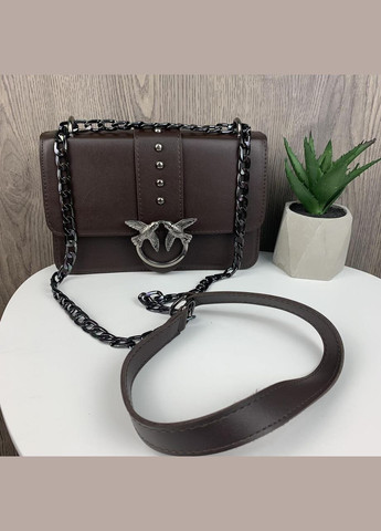 Стильная женская мини сумочка клатч Pinko с птицами на цепочке No Brand (334729628)