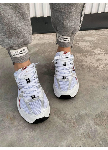 Белые демисезонные кроссовки мужские new balance 530 white silver red нью беланс 530 No Brand