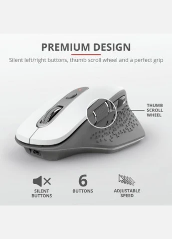 Миша Trust Ozaa Rechargeable Wireless White (268141440)