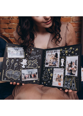 Фотоальбом DIY Чорний Велюровий | Альбом з чорними сторінками | альбом для фото 24х25 см. Your Magnets (351507908)