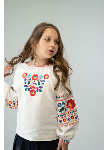 Белая вышиванка для девочки яворовщина Kashtanchik лен (366213536)