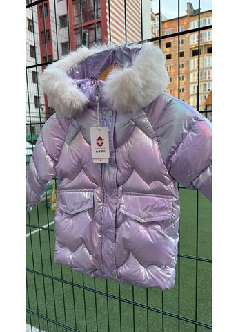 Фіолетова зимня дитяча зимова куртка довга плащ для дівчинки BabyStyle