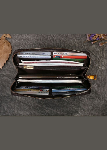 Кошелек женский клатч из натуральной кожи коричневый модный с цветами Me 9735 (336550968)