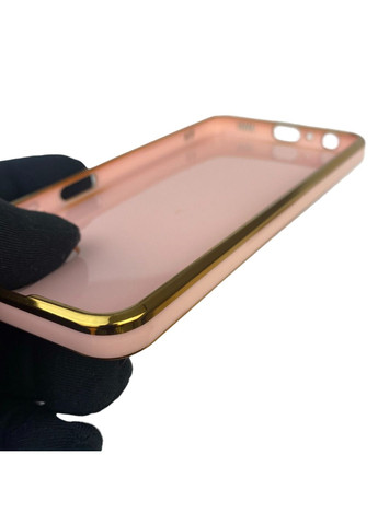 Чехол для Galaxy A22 4G SM-A225F с кольцом MagSafe с золотой окантовкой на самсунг а22 пудровый gs1 Samsung (366234978)