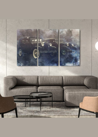 Модульная картина из трех частей Ретро машины 156x100 см (MK311616) Malevich Store (333339168)