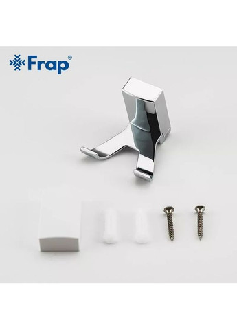 Гачок подвійний для ванної F1805-2 з 2-ма накладками, білий/хром Frap (371881858)