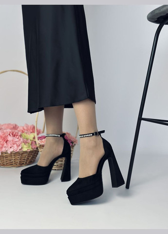 No Brand Женские трендовые туфли на высоком каблуке. лодочки черный з искусственная замша, — всесезон (324271047)