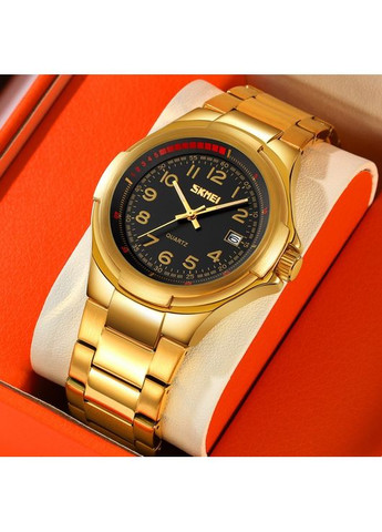 Годинник 9320GDBK Gold-Black кварцовий чоловічий золотистий з люмінесцентним підсвічуванням стрілочний ProDobro (367265155)