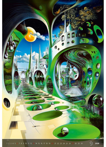 Календар HELMA 2026 48,5 x 33,4 см Surreal New Worlds Helma 365 (361855122)