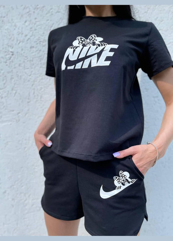 Черная летняя легкая футболка с лого nike с коротким рукавом Vakko