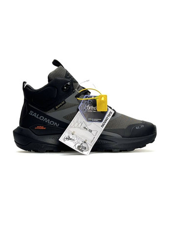 Хакі Осінні кросівки чоловічі salomon No Brand Elixir Activ Fur Black Taupewood