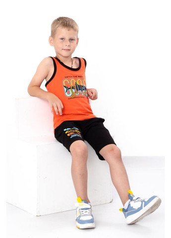 Помаранчевий літній комплект для хлопчика (майка+шорти) (p-17497) Носи своє