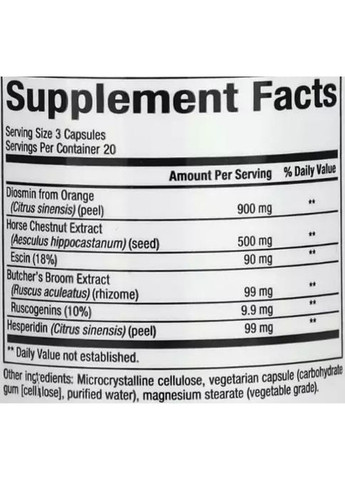 WomenSense VeinSense 60 Veg Caps Natural Factors (300109321)